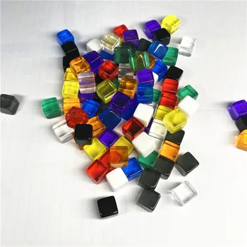 500Pcs/set Transparent Gri Pătrat Colț de Cristal Colorate Zaruri Șah Bucata Unghi Drept Sită Cub De Joc de Puzzle 8mm 10 culori