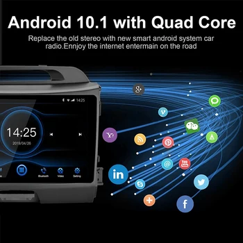 2Din Android De 10.1 Radio Auto Multimedia Gps Navigatio cu DSP 2G+16G pentru Kia Sportage 2007-2011