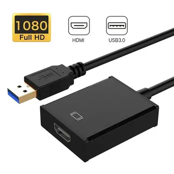 De înaltă Definiție Dimensiunea Portabil USB 3.0 La HDMI Audio-Video Adaptor Cablu Convertor Pentru Windows 7/8/10 PC 1080P