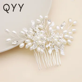 QYY Moda Perla Clip de Păr Pieptene pentru Nunta 2019 Mireasa Accesorii de Par, Bijuterii Ac de Păr cu Perle pentru Femei