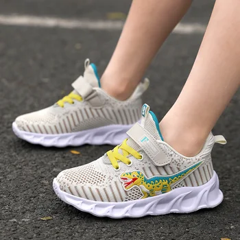 2020 Nouă Băieți și Fete Pantofi Copii Sport Pantofi de Tenis dinozaur Mic Model de Pantofi Fete Drăguț de Funcționare Formatori Plasă de Cauciuc