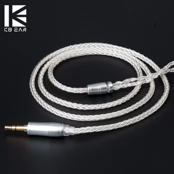 KB URECHE 8 Core Actualizat Argint Cablu 2pin/MMCX/QDC Cu 2.5/3.5/4.4 Casti Cablu Pentru A10 C10 ZS10 ZST IM2 X6