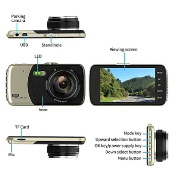 Noi 4.0 Inch IPS Ecran Auto DVR Camera Auto Novatek T810 Oncam Dash Camera Full HD 1080P Video de 170 Grade Dash Cam dfdf
