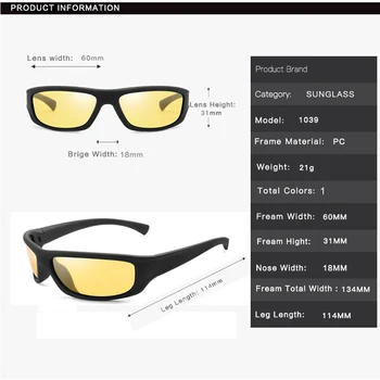 2021 Bărbați Polarizate de Noapte Viziune ochelari de Soare Femei Retro de Conducere de Siguranță Ochelari de protecție Ochelari de Soare UV400 Galben Lentile UV400 Ochelari