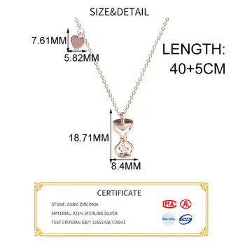 INZATT Real Argint 925 Clepsidra Inima Cravată Colier Pentru Femei de Moda Petrecere de Nunta Bijuterii Fine Accesorii Drăguț