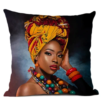 Femeie la modă, canapea perne decorative, cultura Africană, dormitor față de pernă, lenjerie de 45x45cm lenjerie de pat oreiller