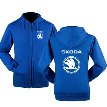 Moda pentru Skoda Logo Hanorac Hanorace Barbati Hoody Primavara Toamna Lână de Bumbac cu Fermoar Jacheta HipHop Harajuku Masculin Pânză