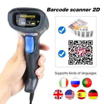 Handheld Scanner de coduri de Bare 1D 2D QR cu Fir USB scanner de coduri de bare 2D cititor de cod de Bare de Scanare pentru POS Matrice de Date de coduri de Bare CCD