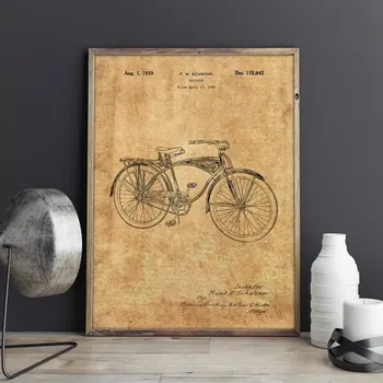 Schwinn Biciclete brevet,Ciclism opera de arta, biciclete arta de perete ,Hipster postere, decor sala, imprimare,plan, idee de cadou,Decoratiuni de perete