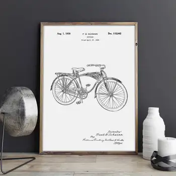 Schwinn Biciclete brevet,Ciclism opera de arta, biciclete arta de perete ,Hipster postere, decor sala, imprimare,plan, idee de cadou,Decoratiuni de perete