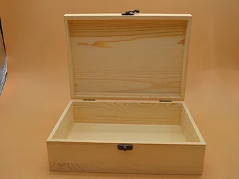 Dreptunghiulară flip lemn de pin cutie kit de salvare ambarcațiuni de bijuterii din lemn natural cutie de ambalare haine de rezerva cutie de depozitare de mai Multe dimensiuni