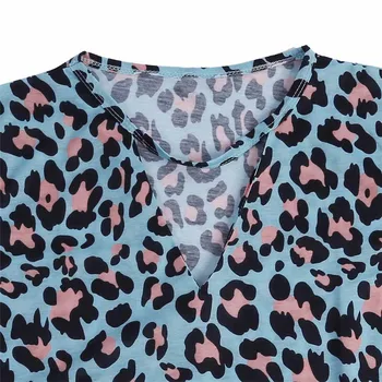 Leopard Tricou Gol Afară de Femei de Top cu Maneci Scurte Topuri Tricouri 2019 Vrac Tee de sex Feminin Casual T-shirt Femei Top de Vara Lady