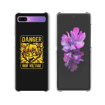 Anime drăguț Demon Slayer Caz Pentru Samsung Galaxy Z Flip 5G Greu Clar Plistic Telefon Coque bancheta Rabatabila Capac de Moda Caso