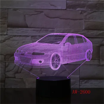 7 Culori Schimbare Cadouri Creative Masina Beetle Modelare 3D Led Masă Lampă Usb Buton Tactil Vehicul Luminile de Noapte Copii AW-2600
