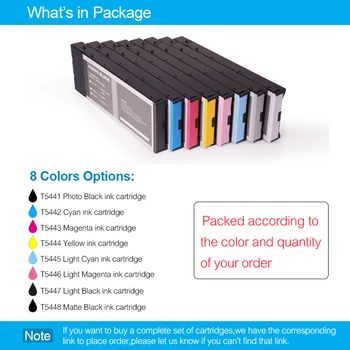 T5441-T5448 Compatibil Cartuș de Cerneală Umplut Cu Cerneala Pigment Pentru Epson Stylus Pro 4000 7600 9600 220ML/PC (8 Opțiuni de Culori)