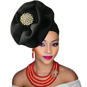 Moda Africană Headtie Nigerian Auto Gele Capac Cap Turban Femei Headwraps