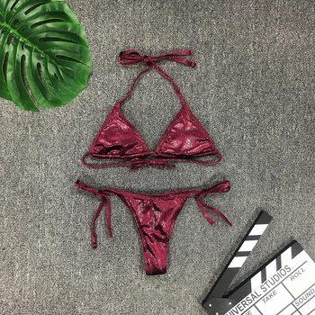 2019 Femei Sexy Bikini Set Paiete Si Push-Up Sutien Costum De Baie Sclipici De Costume De Baie Pentru Scăldat Beachwear