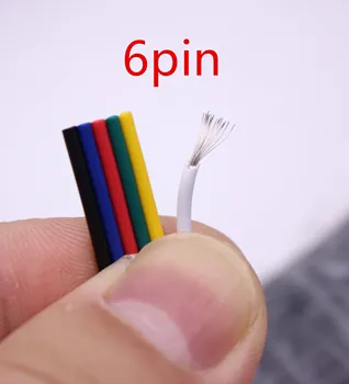 5M 2 3 4 5 6 pini 22# wire Cablu de Extensie Conectorul 22AWG Cablul de Sârmă Pentru 5050/3528 RGB LED Strip/Lumina/Module etc.