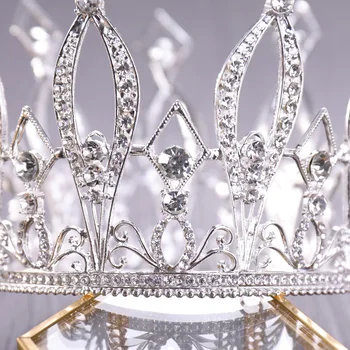 La Modă Rose De Aur Rotund Stras Coroana De Cristal Nunta Tiara Coroana De Mireasa Accesorii De Par Coroana Petrecerea De Nunta, Articole Pentru Acoperirea Capului Cadou