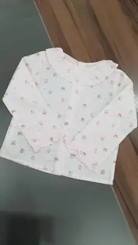 2020 Fete T-shirt Model Floral din Bumbac Zburli Guler de Culoare Roz Dulce Copii Fete Topuri