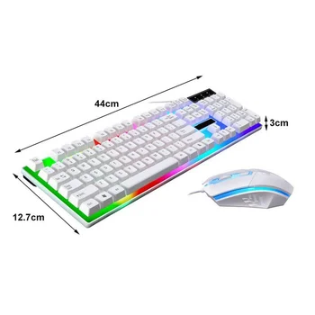 Noul Rainbow LED Pro Gaming Mouse Tastatura Kit USB cu Fir Tastatură și Mouse-ul de 1600 DPI Soareci de Calculator Notebook Laptop PC Gamer