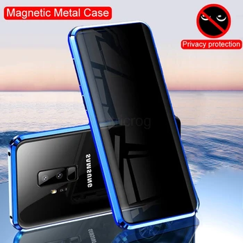 Confidențialitate Metal Magnetic De Confidențialitate Sticla Caz De Telefon Pentru Samsung Nota 10 8 9 S20 S10 S9 S8 A51 A71 A50 A70 Plus Ultra