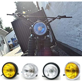 Runda Motociclete de CONDUS Headlight12V Universal Retro Motocicleta Far Scuter Motocicleta cu Motor Faruri Lampă Universală