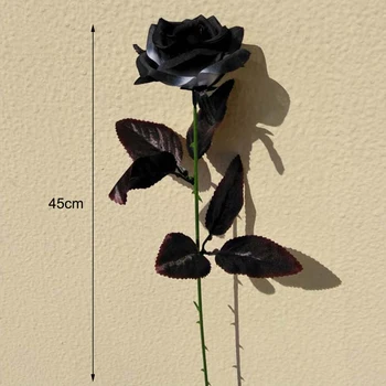 9pcs/Set Artificiale Trandafirul Negru Buchet de Flori de Simulare Planta rămâne Adevărat Fals Flori pentru Grădină Casă de Nunta Decor Floral