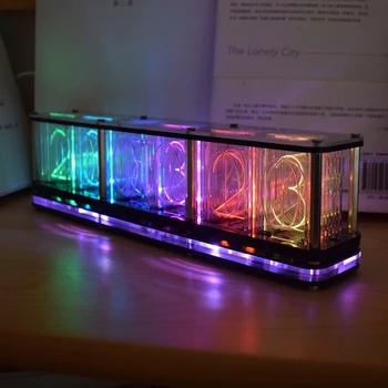 2021 Nou Imita Plin de Culoare RGB Strălucire Tub Ceas LED Spectru de Muzica DIY Kituri de Decor Cadou