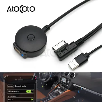 AtoCoto Bluetooth AUX Receptor de Cablu cu Adaptor USB pentru VW Audi A4 A5 A6 Q5 Q7 Inainte de 2009 mass-Media Audio de Intrare AMI MDI MMI 2G