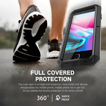 Grele Doom Armura Impermeabil Telefon Caz Pentru iPhone 11 12 Pro X XR 6 6S 7 8Plus 5S SE XS MAX 360 Complet rezistent la Șocuri Capac Metalic
