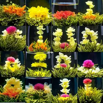 16 Piese De Ceai Blooming 2020 Diferite De Flori Handmade Floare De Ceai Chinezesc Înflorire Bile Pe Bază De Plante Meserii Flori Ambalare Cadou