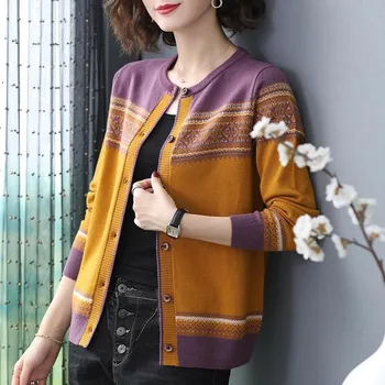 Pulover Pentru Femei De Toamna Cu Maneci Lungi Tricotate Cardigan Nou 2020 Coreeană Stil Vintage Singur Pieptul Feminin Pulover Scurt Haina P1062