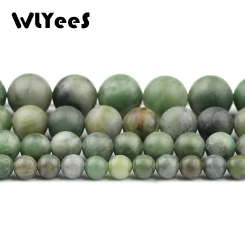 WLYeeS Mat Natural African Piatra Verde de Înaltă calitate 6/8/10/12MM Rotund mingea de Bijuterii margele brățară efectuarea accesorii DIY