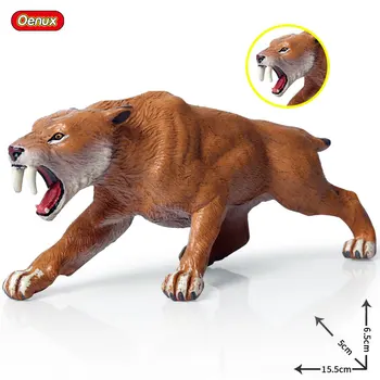 Oenux Original Preistorice Animale Sălbatice Rechin Megalodon Dunkleosteus Mamut Tigru Figurine Model PVC Jucarii Cadou Pentru Copii