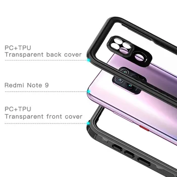 Spate Transparent Capac Sigiliu rezistent la apa Caz Pentru Xiaomi Redmi Nota 9 4G Scufundări la Mare Adâncime Înot TPU Caz de Telefon Pentru RedMi Nota 9
