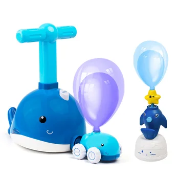 Delfin Aer Alimentat Masina Manual Apăsați Gonflabile Inerție Alimentat Masina Balon Puzzle Iluminare Jucărie pentru Copii
