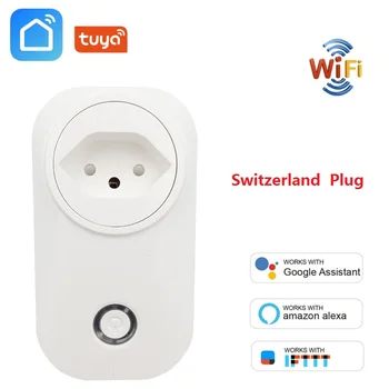 Elveția Mufă Priză Inteligent WIFI Wireless CH Priza Tuya de Viață Inteligentă Monitor de Putere Pentru Alexa Google Acasa IFTTT