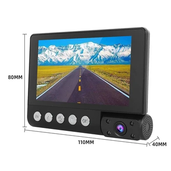 Noi 4-inch HD 1080P Dashcam Față și Spate Hd Night Vision Mașină de Instrument de Securitate Multi Funcția DVR Auto cu Ecran IPS