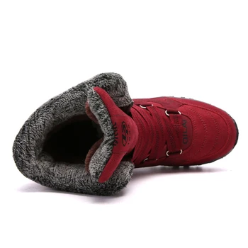 Brand 2020 Noua Moda piele de Căprioară Cizme de Zapada pentru Femei din Piele de Iarnă Pantofi de Cald Pluș Cizme pentru Femei Cizme Impermeabile Plat Pantofi Marimea 42