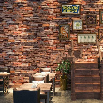 3D retro stil industrial imitație de cărămidă model auto-adeziv tapet restaurant restaurant bar zid de cărămidă roșie de hârtie