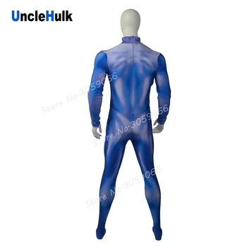Albastru închis și Alb Musculare Forma Spandex Costum Costum de Halloween - ZS112 | UncleHulk