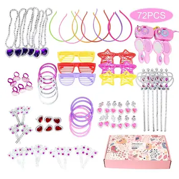 72Pcs/Set Princess Pretinde Bijuterii Colier Zana Bagheta Fata Rochie de până Joc Jucărie Mare de cadouri set pentru copii fete de ziua perfectă