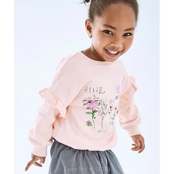 Bebe Fete Topuri Tricou de Lână de Bumbac Copii Hanorace Pulovere tricou Brand Bluze Copii Sugari Fete Haine Îmbrăcăminte exterioară Flori
