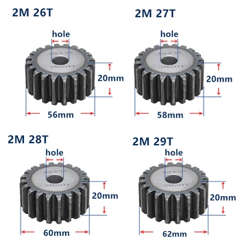 MOD2 gear rack-26 dinti-41 dinti dinte de angrenaj intarit grosime 20mm 2 module metal gear pinion cilindric angrenaj cilindric personalizate
