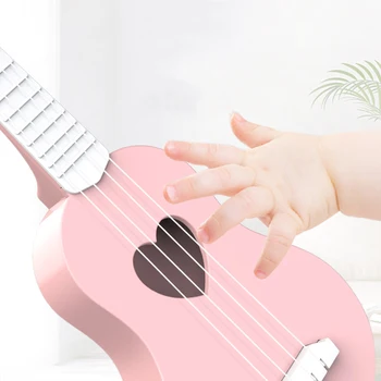 17 Inch Ukulele Pentru Copii Jucărie Interesantă Cadou Preșcolar Simulare Instrument Muzical Din Plastic Ukulele Amuzant Roz Albastru