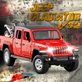 Nou 1:32 JEEP Gladiator din Aliaj turnat sub presiune Model de Masina de Sunet Lumina de Direcție Amortizor de Preluare Mașină de Jucărie Metal Vehicul Jucării Pentru Băieți