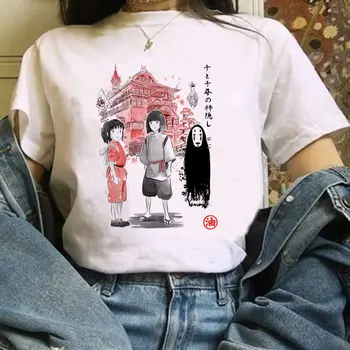 De sex feminin de Desene animate T-shirt Totoro T-shirt de Mii și Chihiro Imprimate T-shirt anime Japonez grafică Harajuku Studio Ghibli Tricou