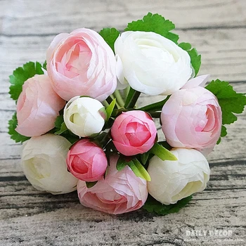 1 Buchet! ceai de flori de trandafir de Mătase Artificială de Flori Ranunculus asiaticus buchet de mireasa buchet de mireasa Acasă Decorare Nunta