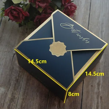 14.5*14.5*8cm 10buc doresc cel mai bun Învălui Timbru de Aur de Hârtie de Design Cutie pentru Bomboane, Cookie Ciocolata Macaroon de Ambalare Cadou de Nunta de Utilizare